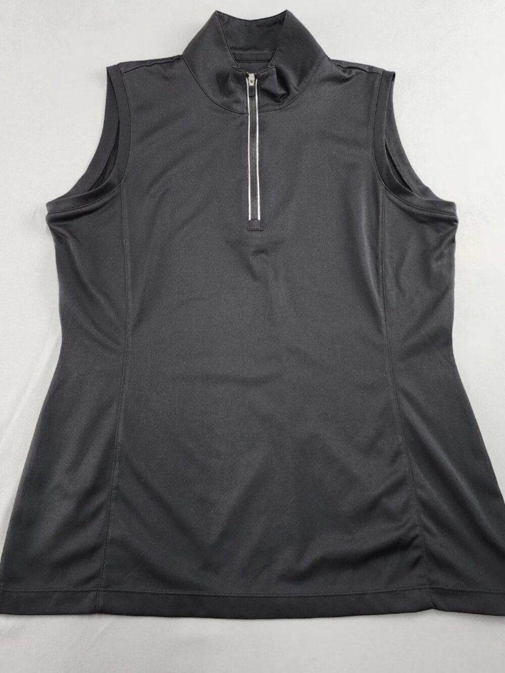 EP NEW YORK Women's M Black Athletic Quarter-Zip Sleeveless Tank Collared